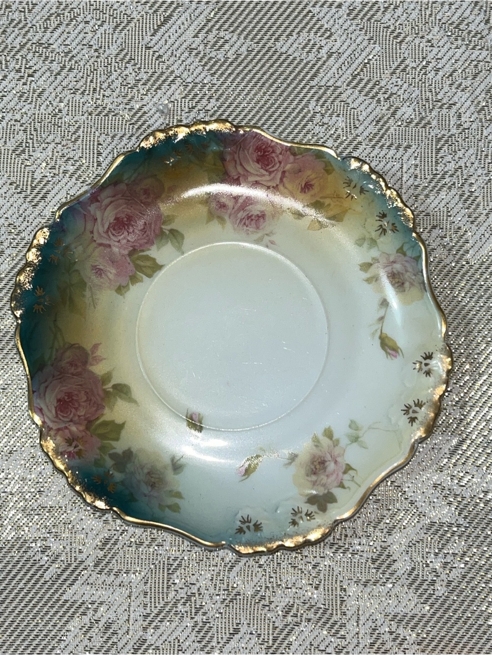 Antique Rosenthal porcelain hand painted floral saucer Circa 1891-1906. EUC